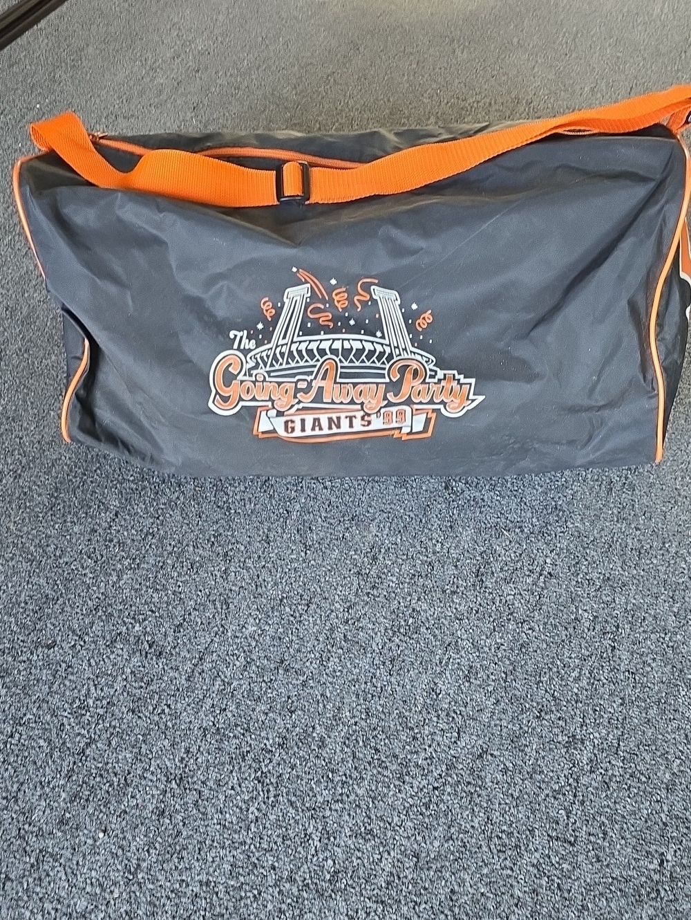 Giants 'Going Away Party' Black & Orange Travel Duffle Bag